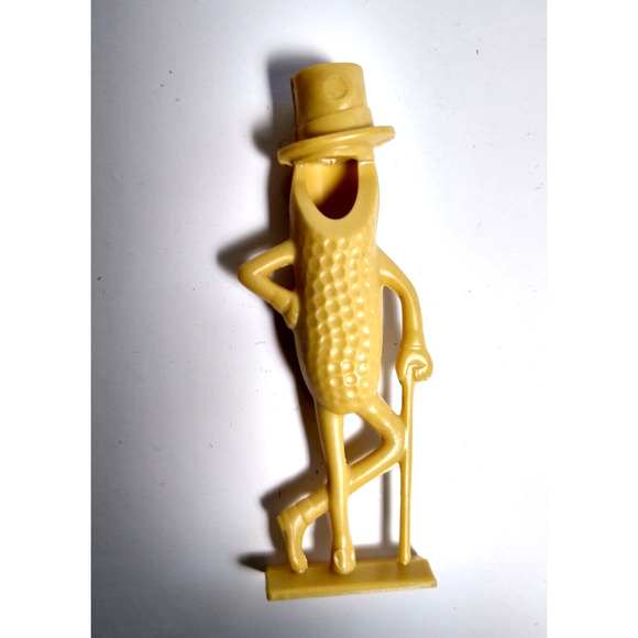 Planters Mr. Peanut Tan Toy Whistle Original Plastic Figure 1950s Vintage Retro - Picture 3 of 7